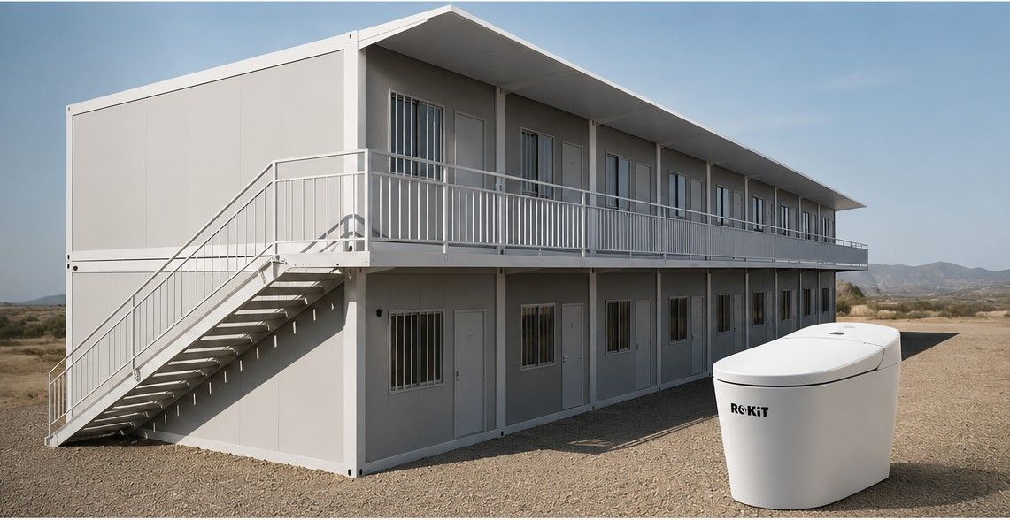 Modular container housing in a remote development served by ROKiT ZERO 5